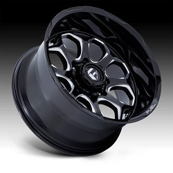 Fuel Scepter FC862BE Gloss Black Milled Custom Truck Wheels 2